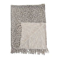 Hello Honey® Neutral Floral Pattern Cotton Throw Blanket with Fringe