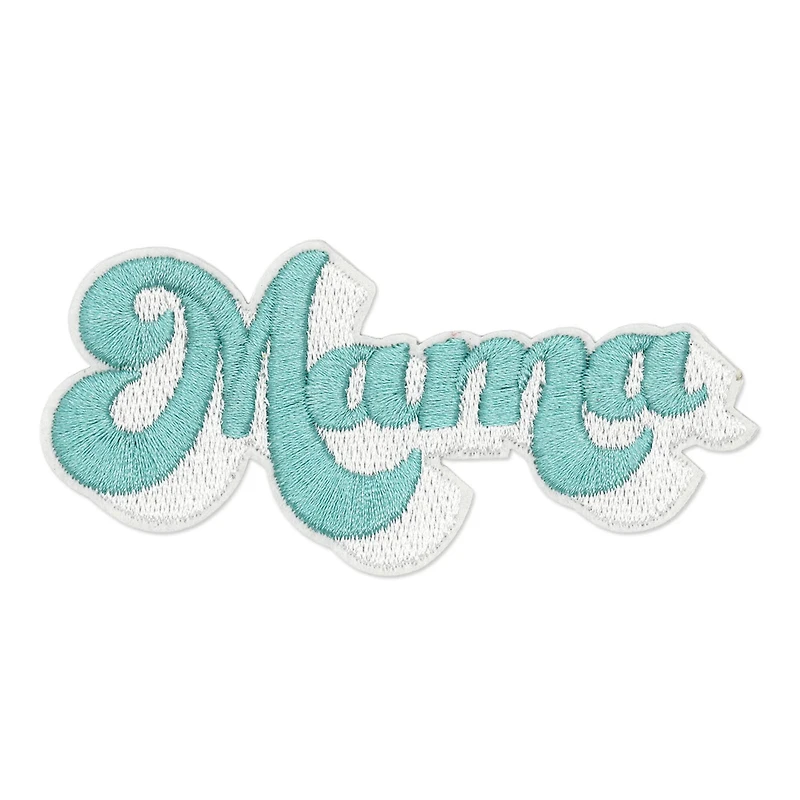 Blue Embroidered Mama Iron On & Adhesive Patch by Make Market®
