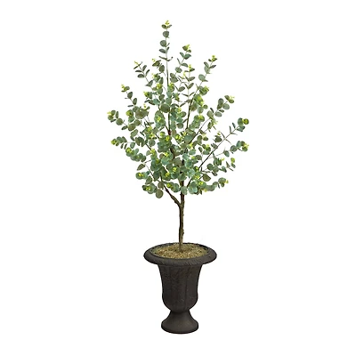 5ft. Eucalyptus Artificial Tree in Charcoal Urn