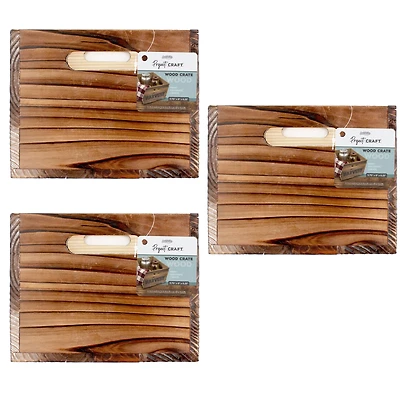 ArtSkills® 14" Large Rustic Solid Wood Crate, 3ct.