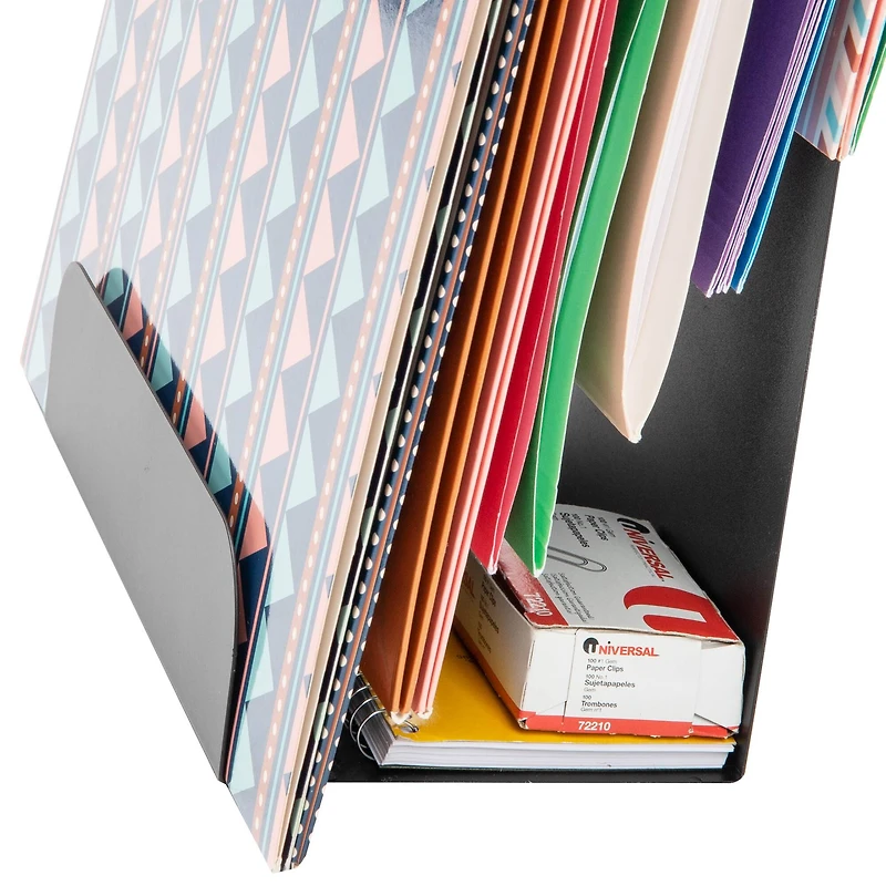 Mind Reader Black Incline Vertical Desk Organizer