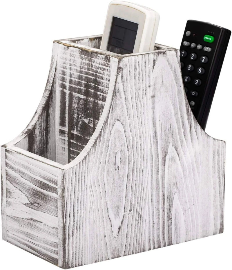 NEX™ 6.5" Rustic White 3-Compartment Remote Control Holder