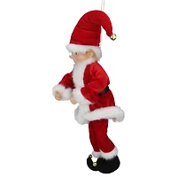 Red & White Bendable Elf in a Santa Suit Accent