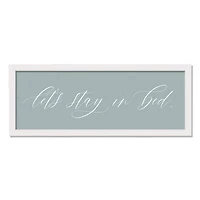 Let's Stay In Bed 37.63" x 13.63" White Framed Canvas