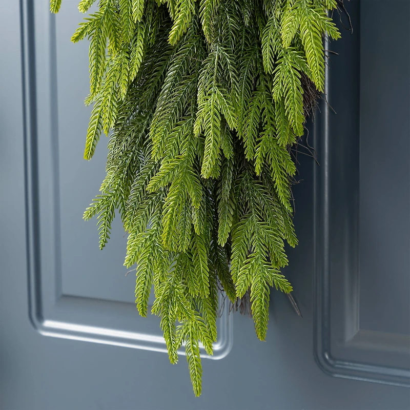 Glitzhome® 31.5"H Christmas Greenery PE Teardrop