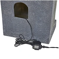 37.5" Gray Fiberglass 3-Tier Fountain with LED Light