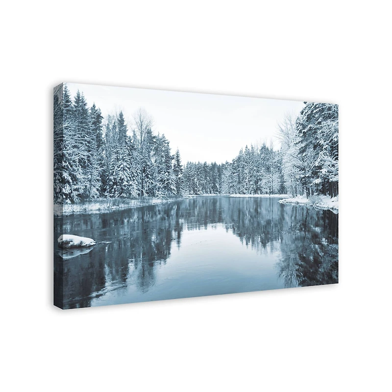 Winter Pond 36x24 Canvas Wall Art