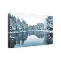 Winter Pond 36x24 Canvas Wall Art