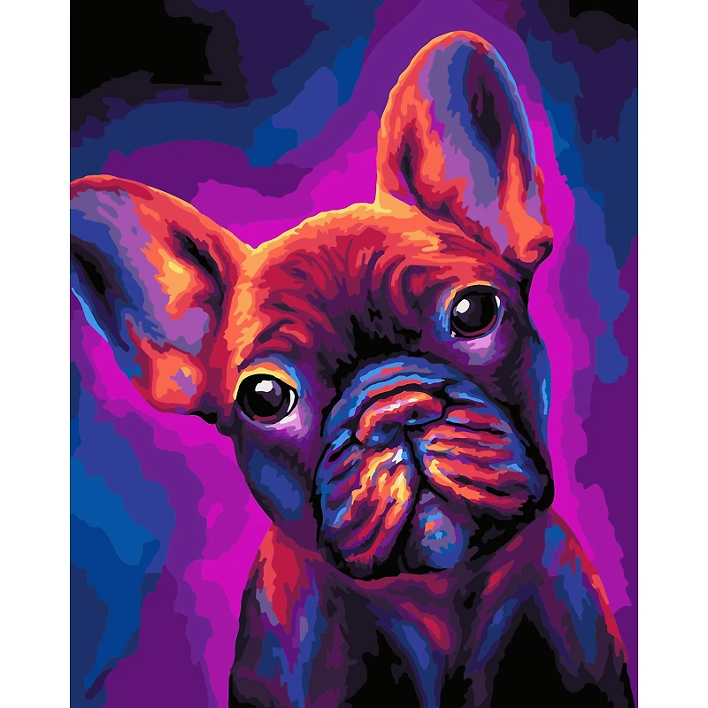 16" x 20" Frenchie Paint-by-Number Kit with Wood Display Hanger by Artist's Loft®