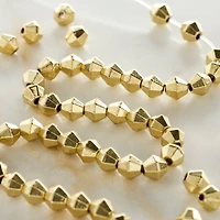 Gold Metal Faceted Round Beads, 4mm by Bead Landing™