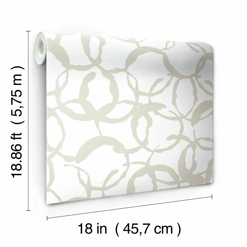 RoomMates Scattered Rings Peel & Stick Wallpaper