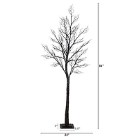 7ft. Pre-Lit Halloween Minimalist Twig Artificial Fall Tree with 400 Orange & Purple LED Lights