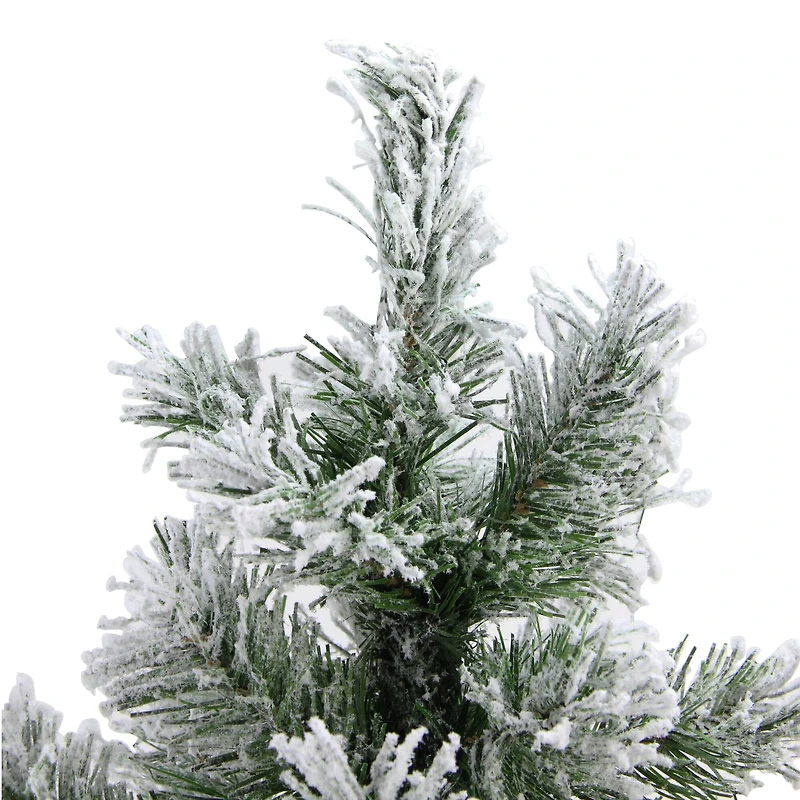 22" Unlit Flocked Pine Artificial Christmas Tree in Burlap Base