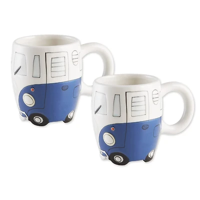 DII® Retro Bus Ceramic Mugs, 2ct.
