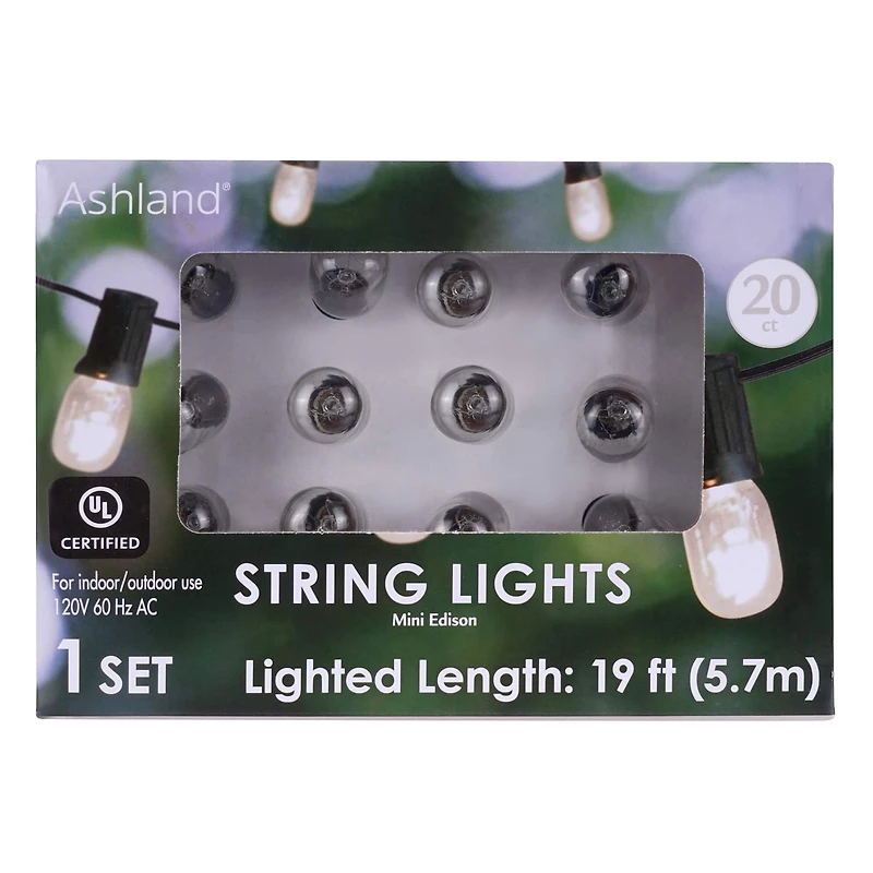 20ct. Clear Mini Edison String Lights by Ashland®