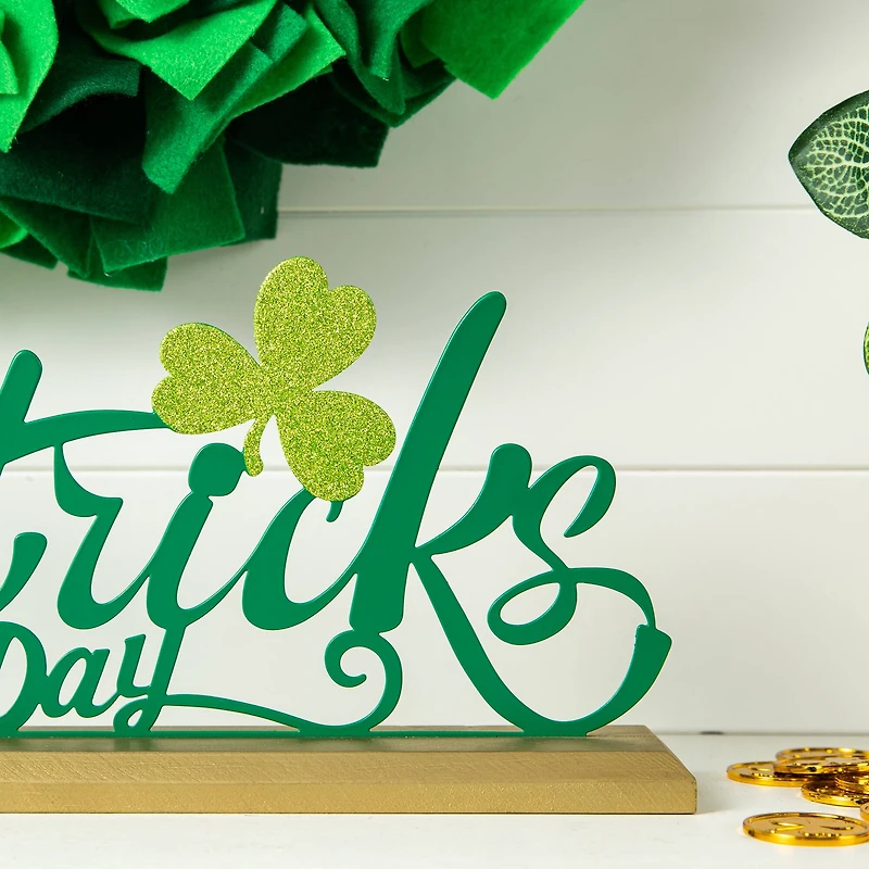 Glitzhome® 16" St. Patrick's Metal Table Décor