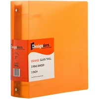 JAM Paper 3" Orange Glass Twill Plastic 3-Ring Binder