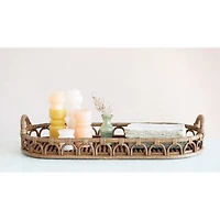 Hello Honey® Hand-Woven Rattan Tray with Handles