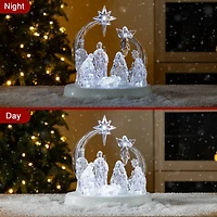 Glitzhome® 9" Christmas Lighted Acrylic Tabletop Nativity Scene Figurine