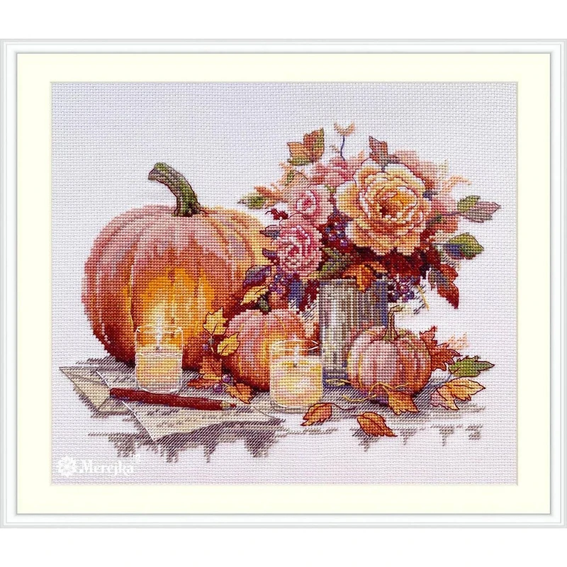Merejka Still Life with Pumpkins Counted Cross Stitch Kit