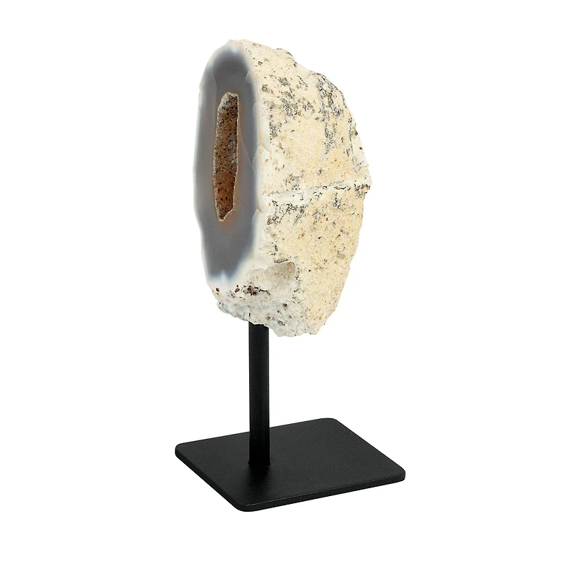 Natural Agate Geode on metal Stand