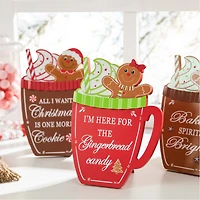 Glitzhome® 8" Christmas Gingerbread Man Mug Tabletop Décor Set