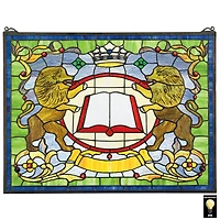 Design Toscano 25" Lion Coat of Arms Stained Glass Window
