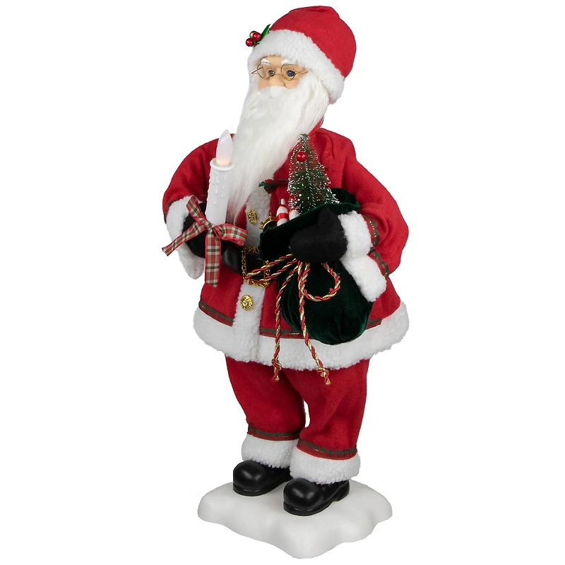24" Animated Santa Claus with Lighted Candle Musical Christmas Figure