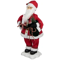 24" Animated Santa Claus with Lighted Candle Musical Christmas Figure