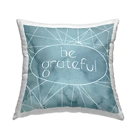 Stupell Industries Be Grateful Fluid Abstract Geometric Shapes Throw Pillow, 18" x 18"