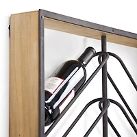 Wood & Metal Wall Mounted Wine Rack