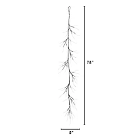 6.5ft. Pre-Lit Artificial Halloween Black Twig Garland with 48 Purple LED Lights