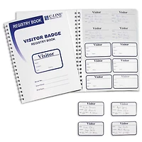 C-Line® Visitor Badges with Registry Log