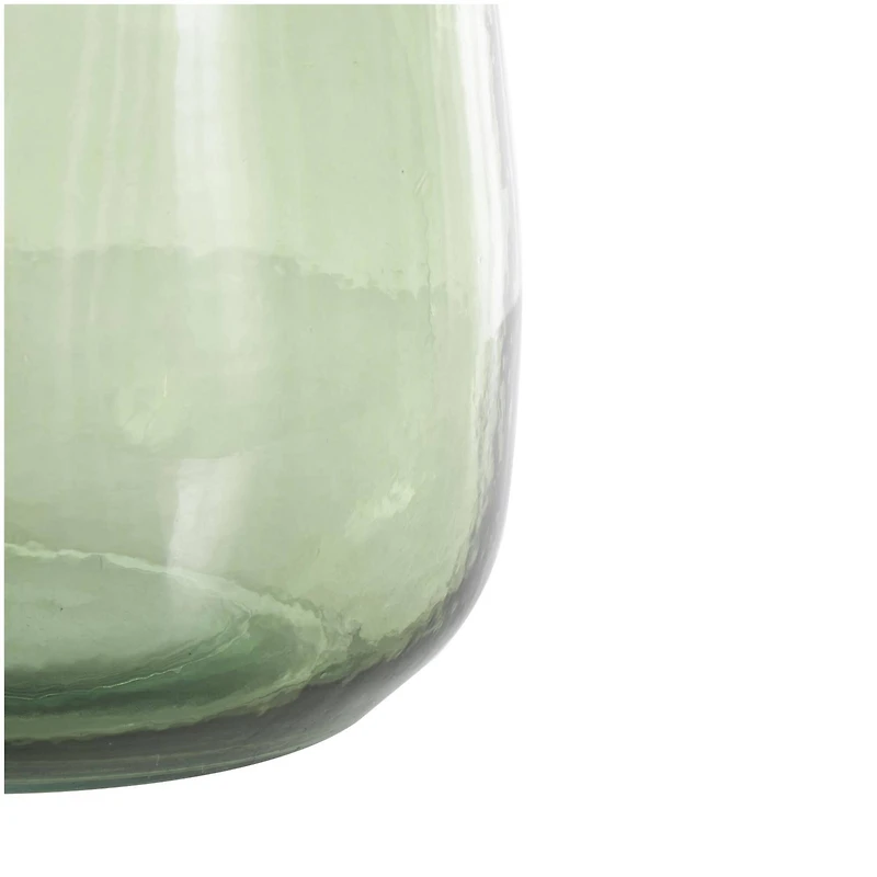 Green Recycled Glass Abstract Handmade Curved Ombre Spanish Bottle Vase
