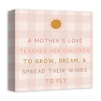A Mother's Love Pink Check Canvas Wall Art