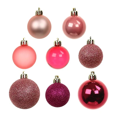 80 Pack Pink Mix Shatterproof Ball Ornaments by Ashland®