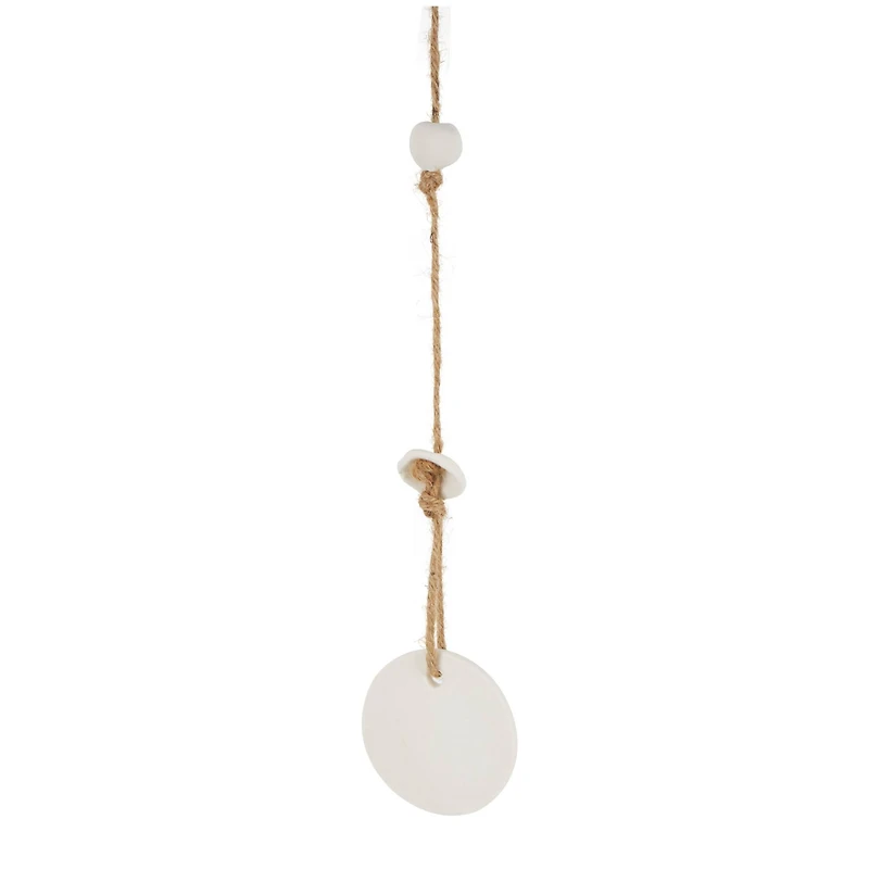 2ft. Black Ceramic Handmade Textured Bell Windchime with Cascading White Disks