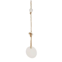 2ft. Black Ceramic Handmade Textured Bell Windchime with Cascading White Disks