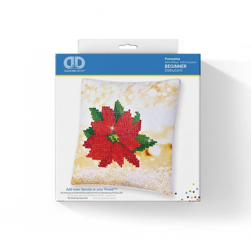 Diamond Dotz® Beginner Poinsettia Decorative Mini Pillow Kit