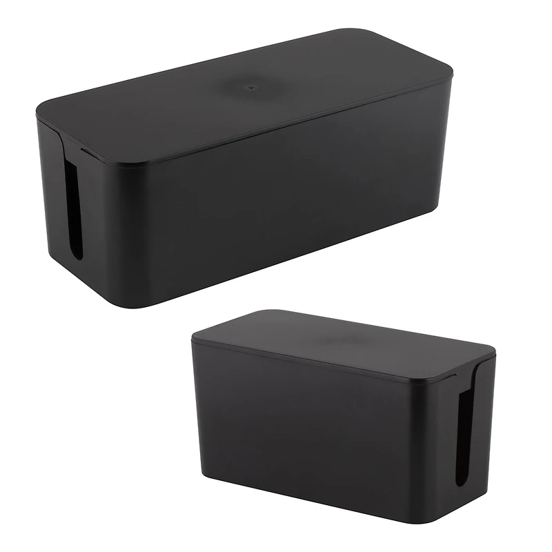 Simplify Black Cable Organizer Boxes, 2ct.