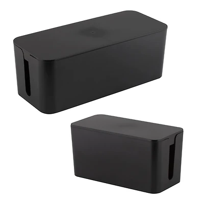 Simplify Black Cable Organizer Boxes, 2ct.
