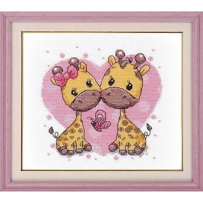 Oven Giraffes In Love Cross Stitch Kit