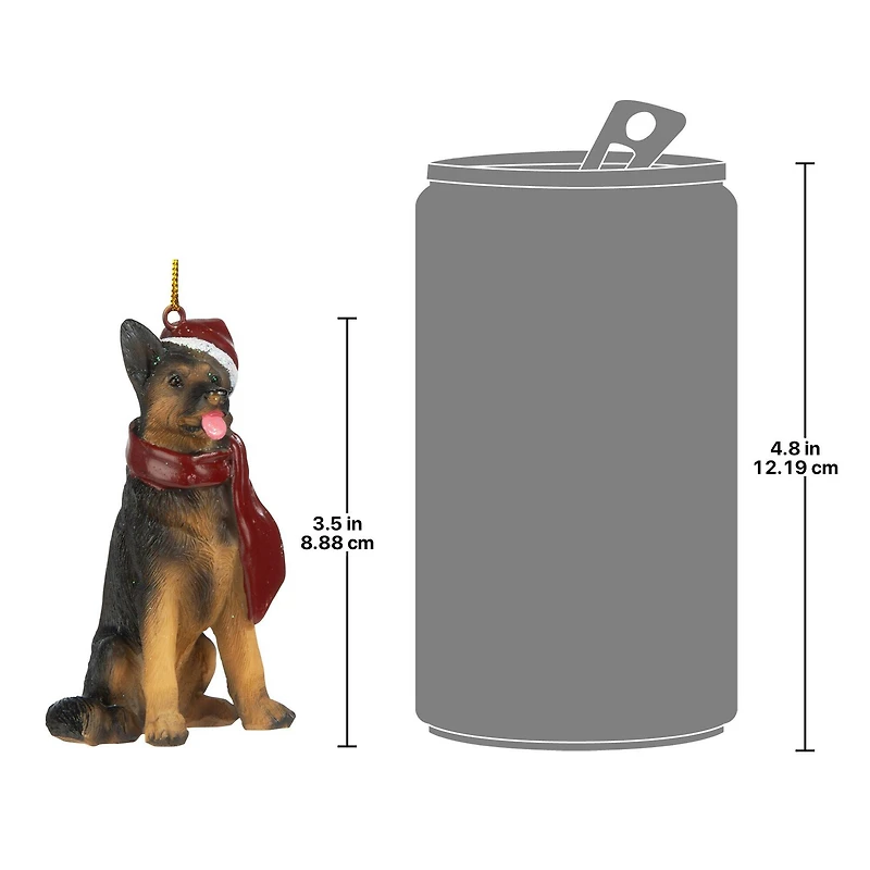 3.5" German Shepard Holiday Dog Ornament