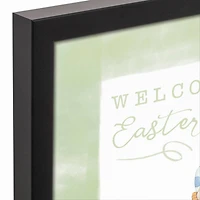 Welcome Easter Gnome 12" x 12" Black Floating Framed Canvas