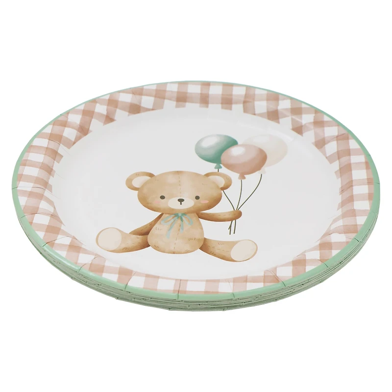 9" Teddy Bear & Gingham Dinner Plates, 10ct. by Celebrate It™