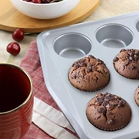 Martha Stewart Gray 12 Cup Nonstick Carbon Steel Muffin Pan