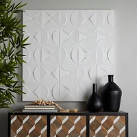 CosmoLiving by Cosmopolitan White Wood Intricately Carved Geometric Wall Decor 40" x 2" x 40"