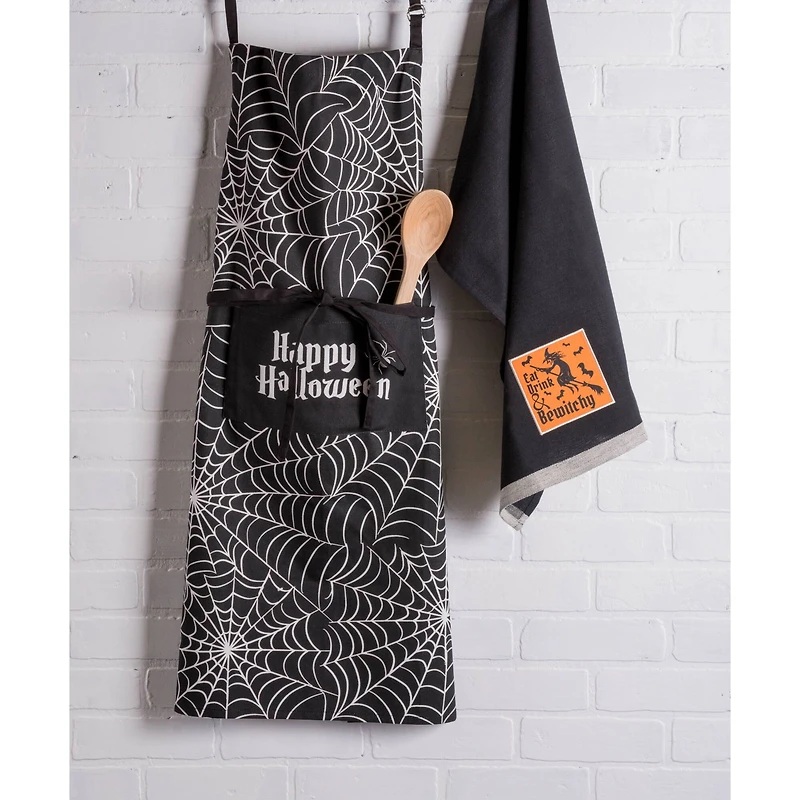 Happy Halloween Spider Web Chef Apron