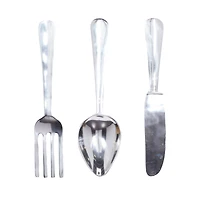Silver Aluminum Utensil Wall Décor Set
