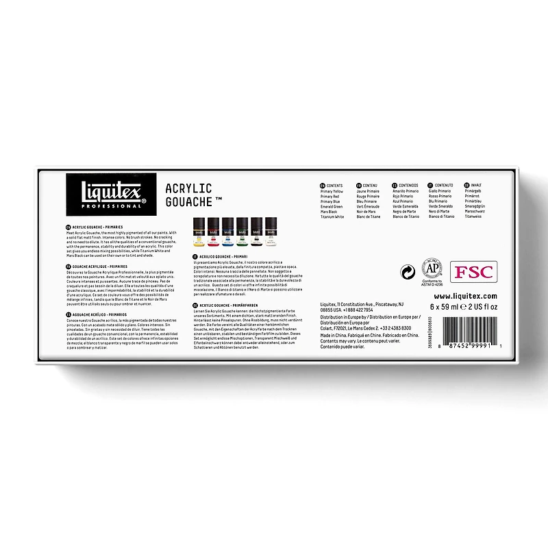 Liquitex® Professional Primaries 2oz. Acrylic Gouache, 6ct.